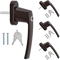 Los mejores  - kwmobile 4 pomo de puerta con llave - Manilla de puerta con cerrojo - Manija de seguridad para ventana corredera…